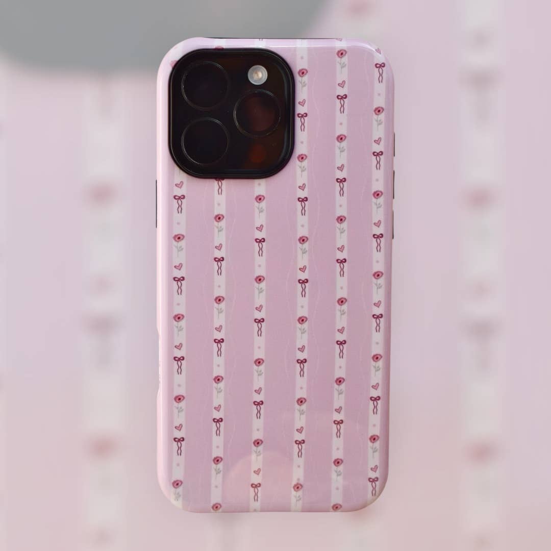 Hard Phone Case Roses & Bows Pattern Double Layer Resistant 4