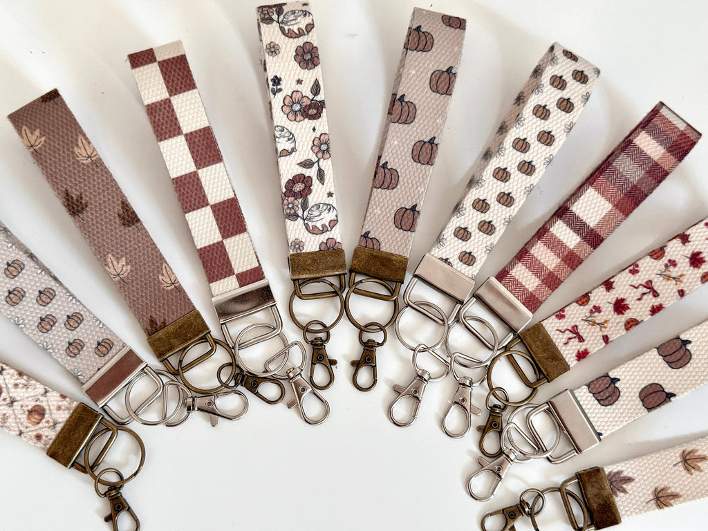 Fall Canvas Wrist Lanyards Autumn Handmade Accesories 9