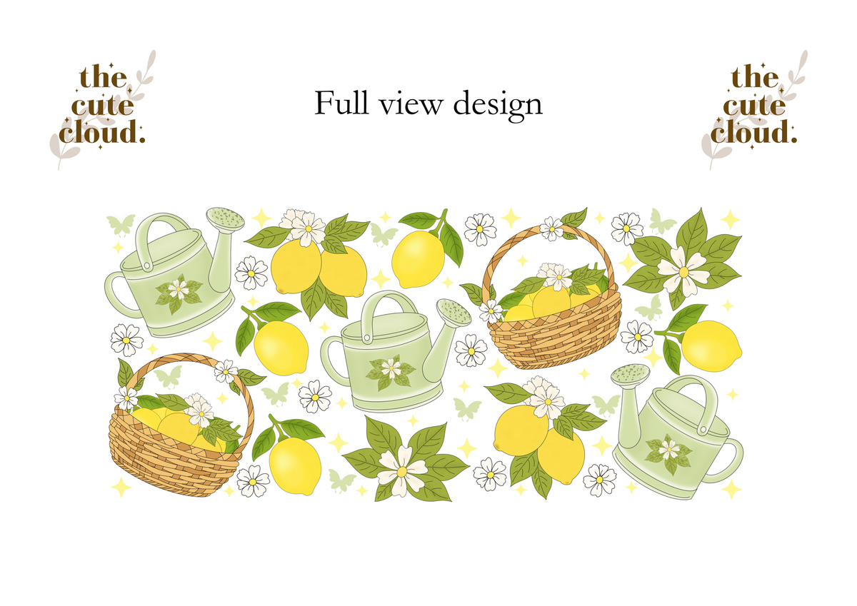 Lemon Garden Double Sided Glass Tumbler with Lid and Straw 5