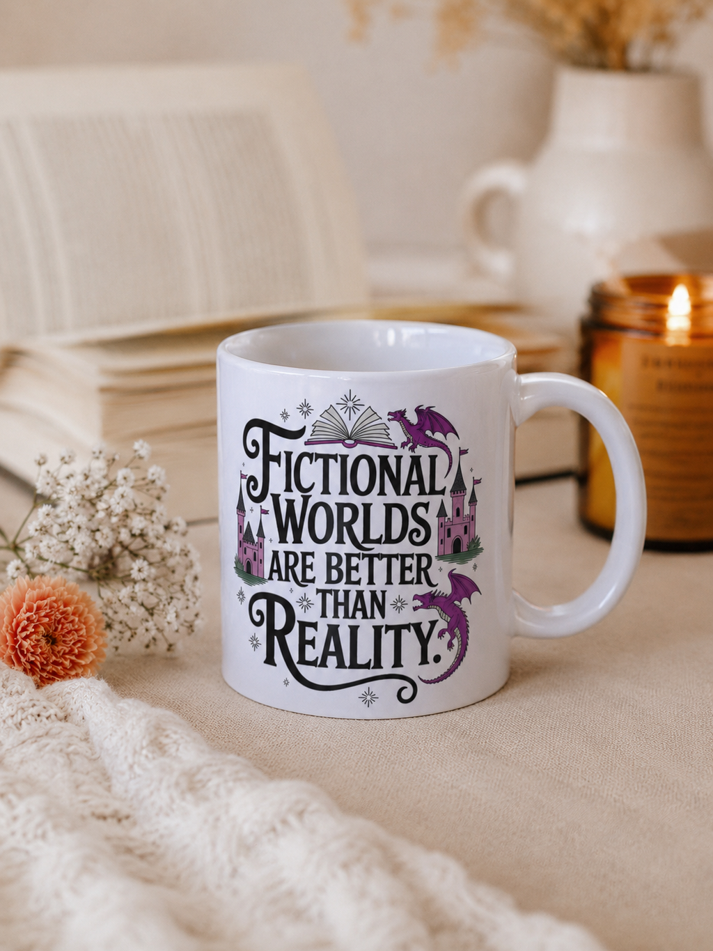 Fictional Worlds Are Better Than Reality Mug Dish/Micro Safe