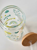 Beste Erzieherin Double Sided Glass Tumbler + Lid & Straw 4