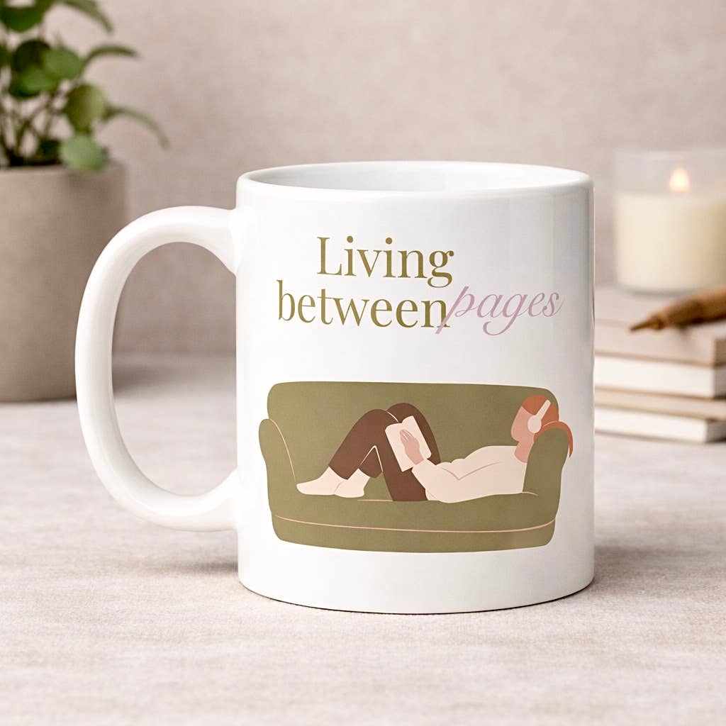 Living Between Pages Ceramic Mug Dishwasher-Microwave Save 3