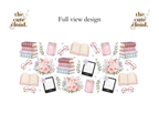 Bookish Floral Kindle Double Sided Glass Cup + Lid & Straw 4