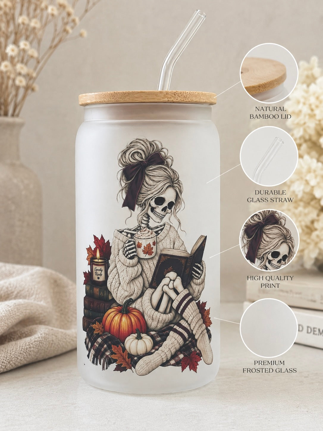 Autumn Bookish Skeleton