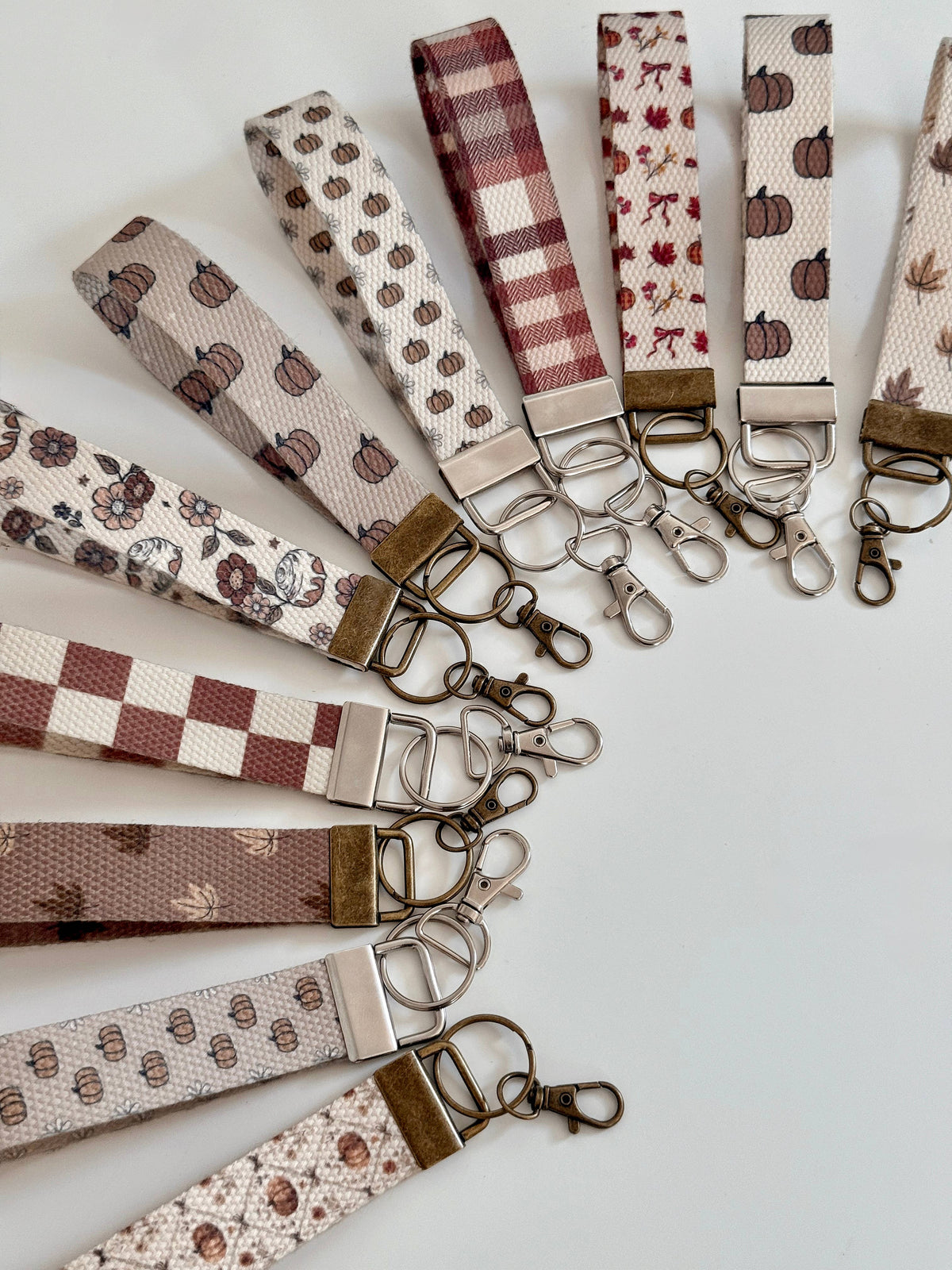 Fall Canvas Wrist Lanyards Autumn Handmade Accesories 2