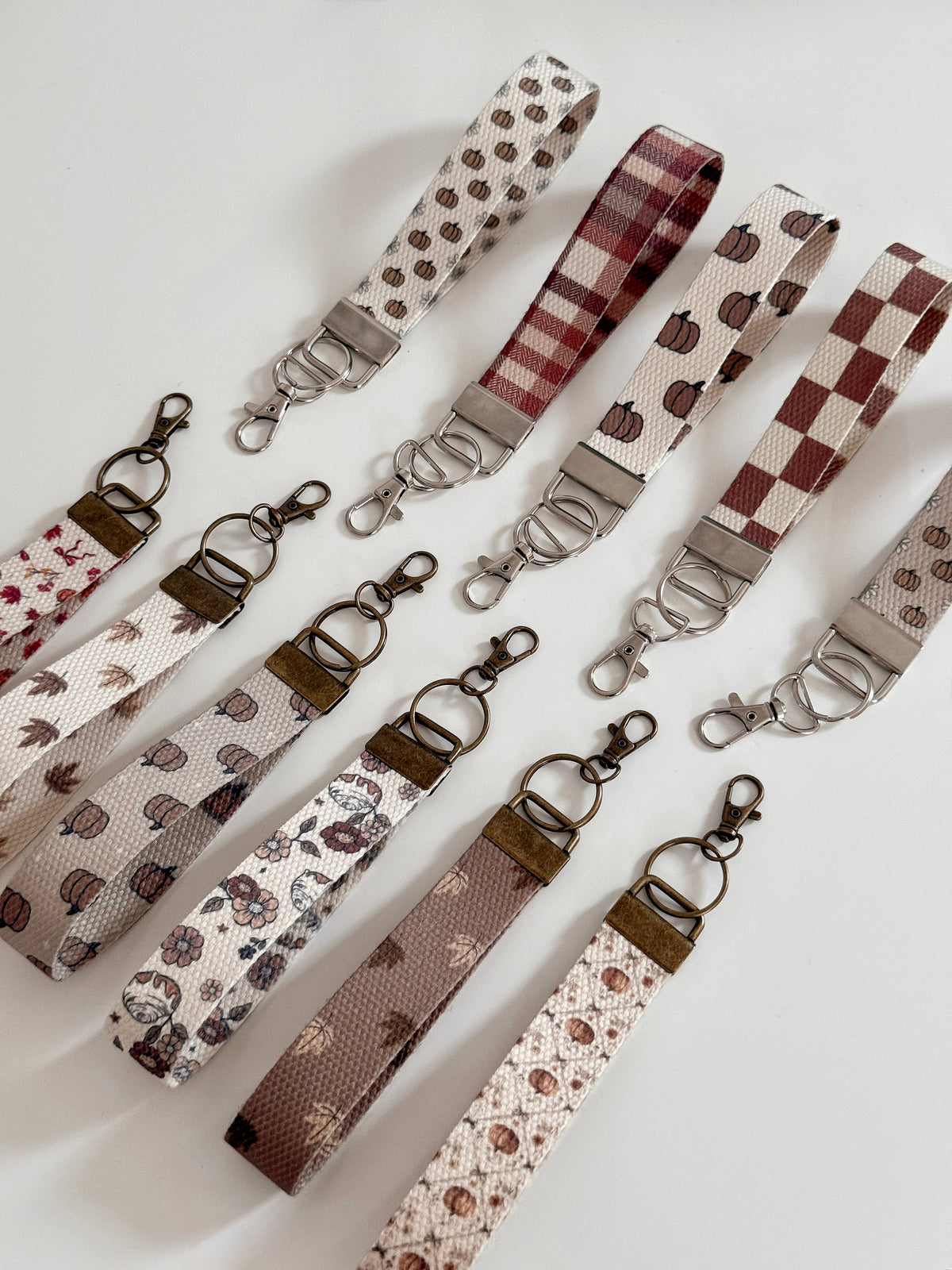 Fall Canvas Wrist Lanyards Autumn Handmade Accesories 6
