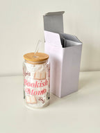 Bookish Mom Double Sided Glass Tumbler with Lid and Straw 2