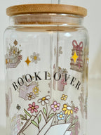 Booklover Glass Tumbler double side print – 4-Piece Set 6