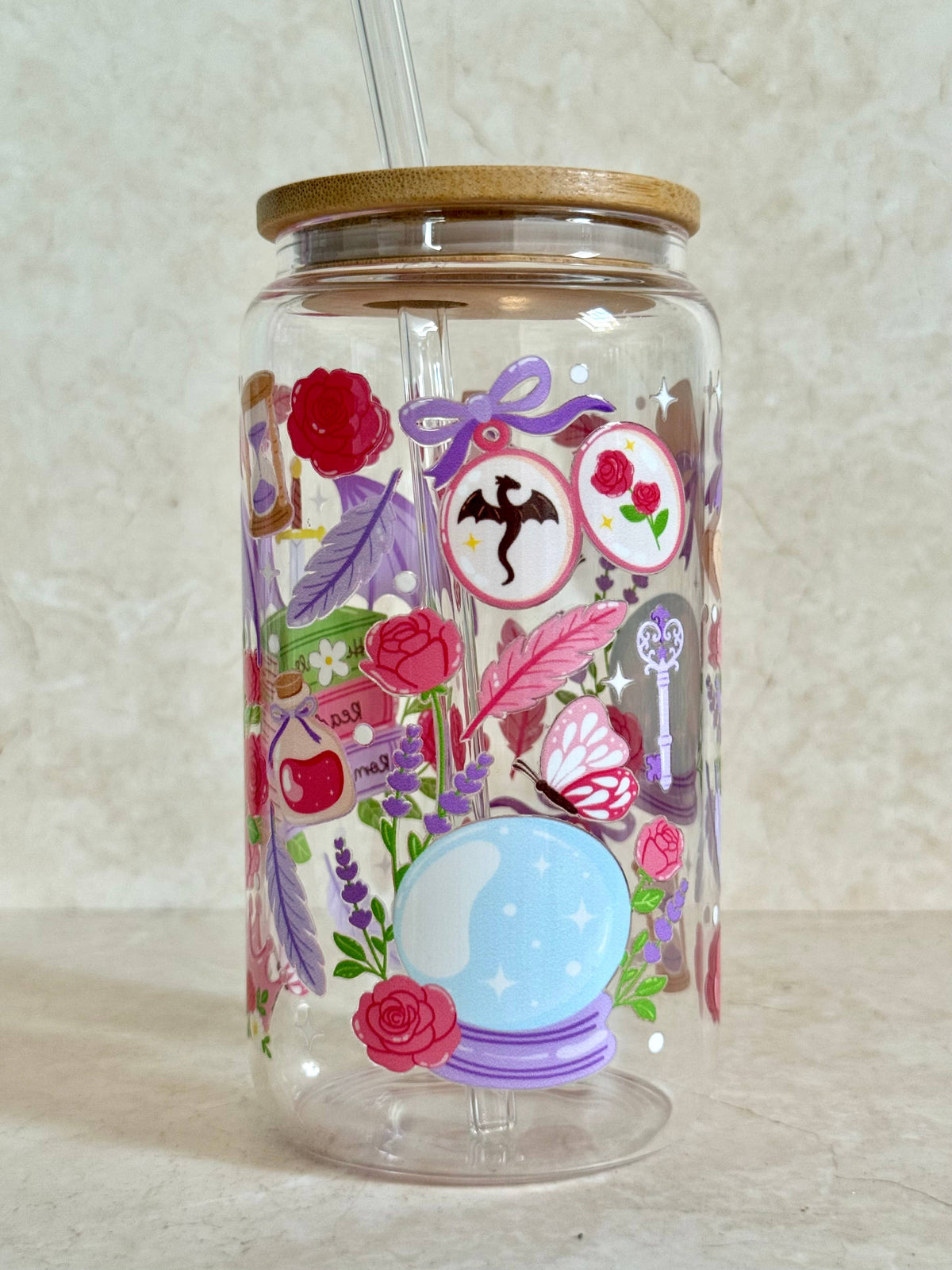 Hot Girls Read Romantasy Books Glass Tumbler Double Sided 6
