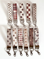 Fall Canvas Wrist Lanyards Autumn Handmade Accesories