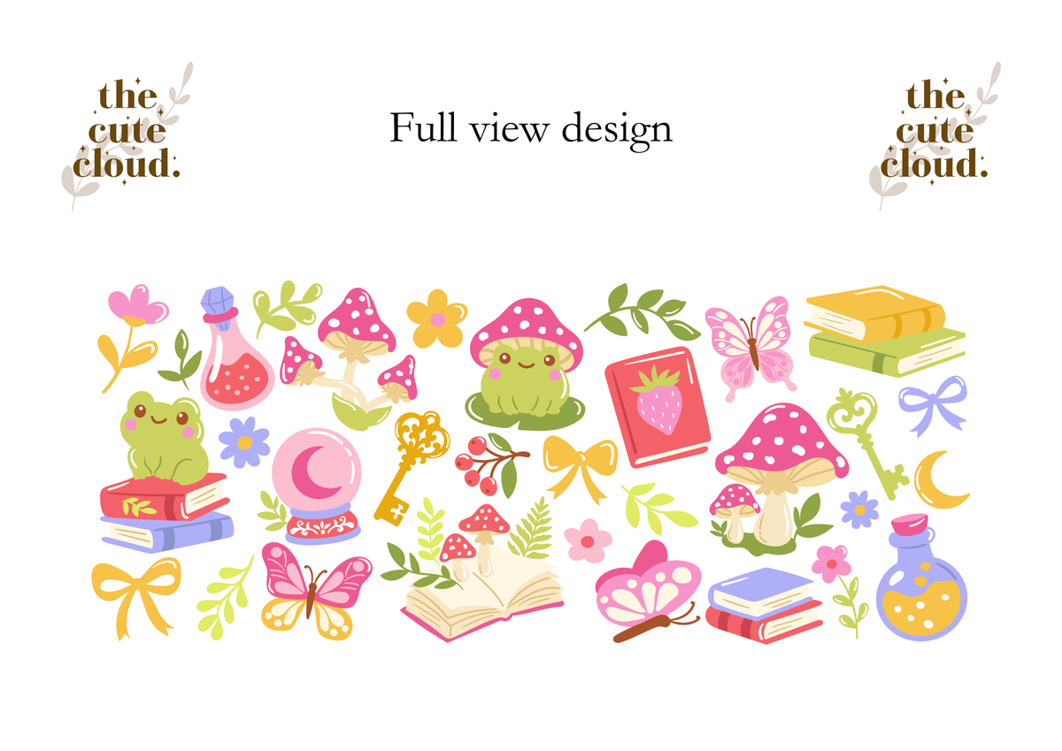 Fairy Garden Double Sided Glass Tumbler with Lid and Straw 5