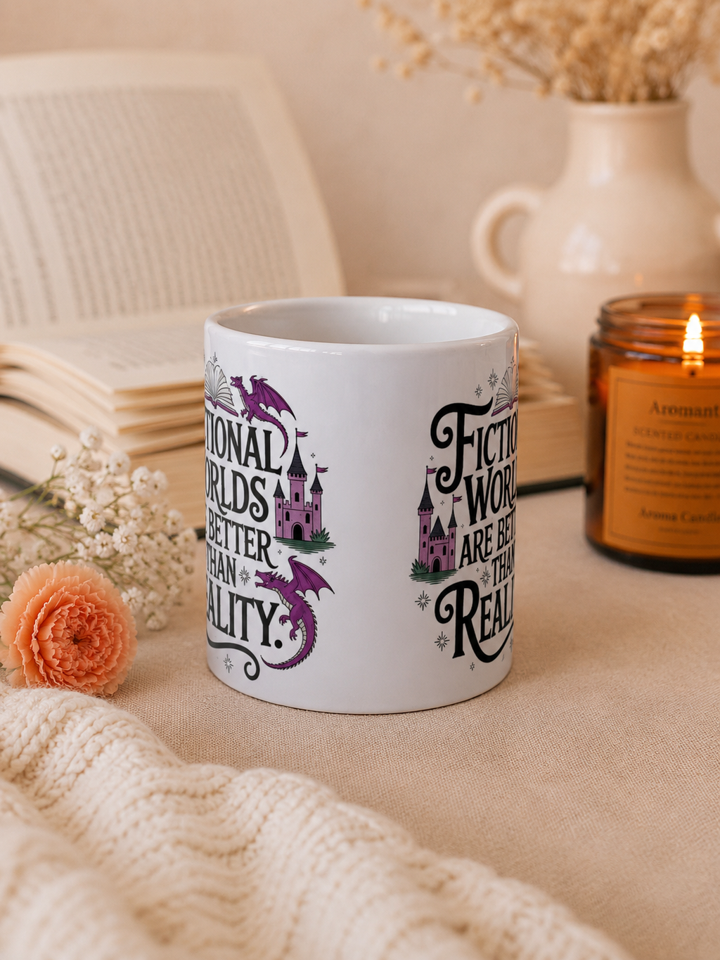 Fictional Worlds Are Better Than Reality Mug Dish/Micro Safe 2