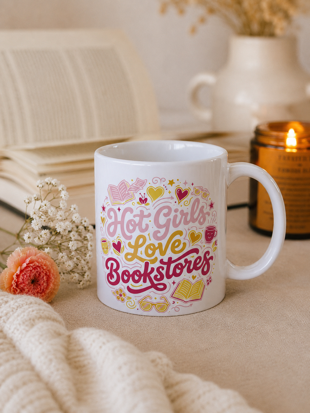 Hot Girls Love Bookstores Ceramic Mug Dish/Microwave Safe