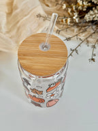 Cozy Autumn Vibes Glass Tumbler Double Sided + Lid & Straw 6