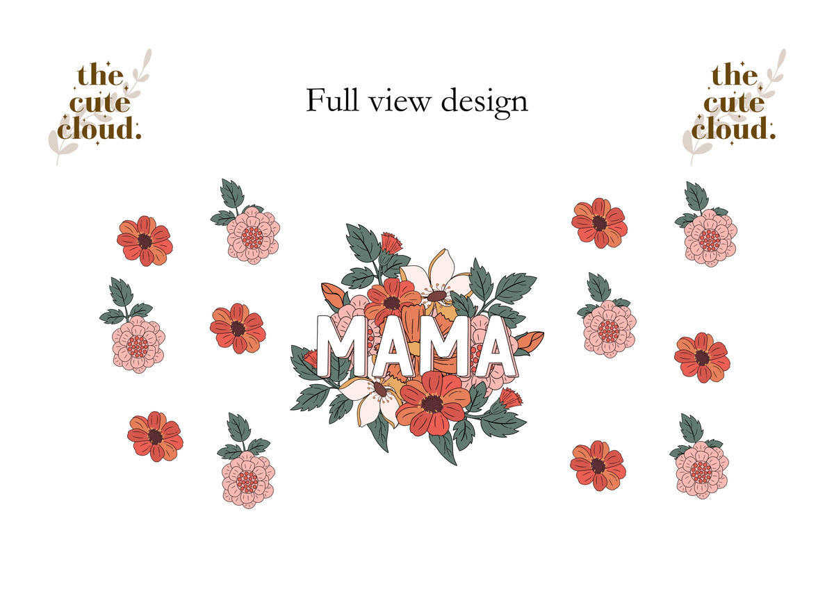 MAMA flowers Double Sided Glass Tumbler with Lid & Straw 2