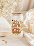 Hot Girls Read Books Frosted Glass Cup Dish.Safe