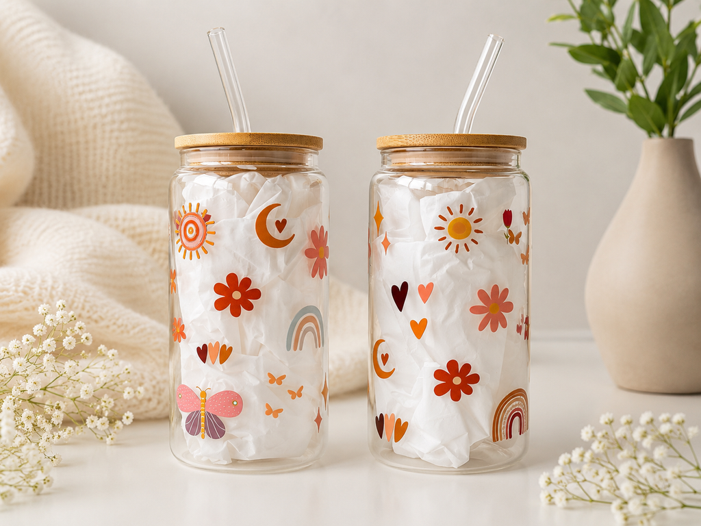 Best Teacher Gift Double Sided Glass Tumbler + Lid & Straw 2