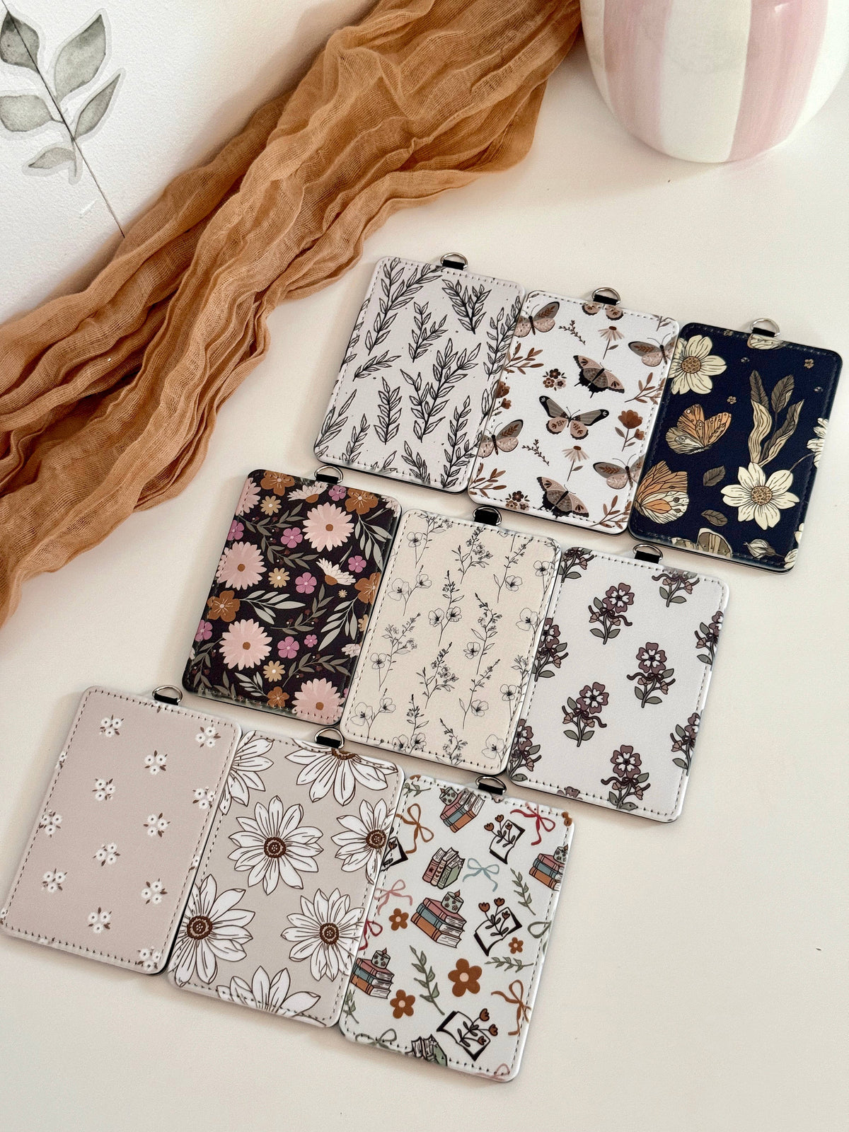 Badge ID Holder 72 patterns to choose soft faux leather
