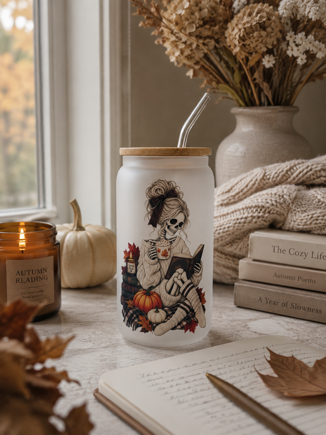 Autumn Bookish Skeleton