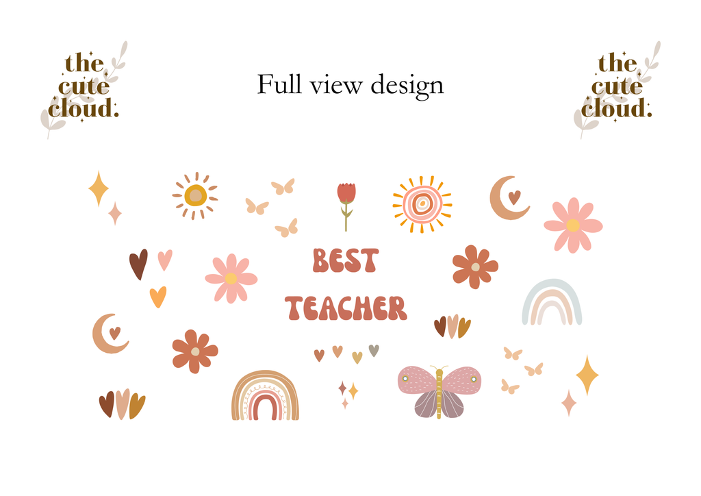 Best Teacher Gift Double Sided Glass Tumbler + Lid & Straw 5