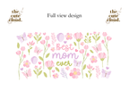 Best Mom Ever Floral Double Sided Glass Tumbler + Lid & Sraw 2