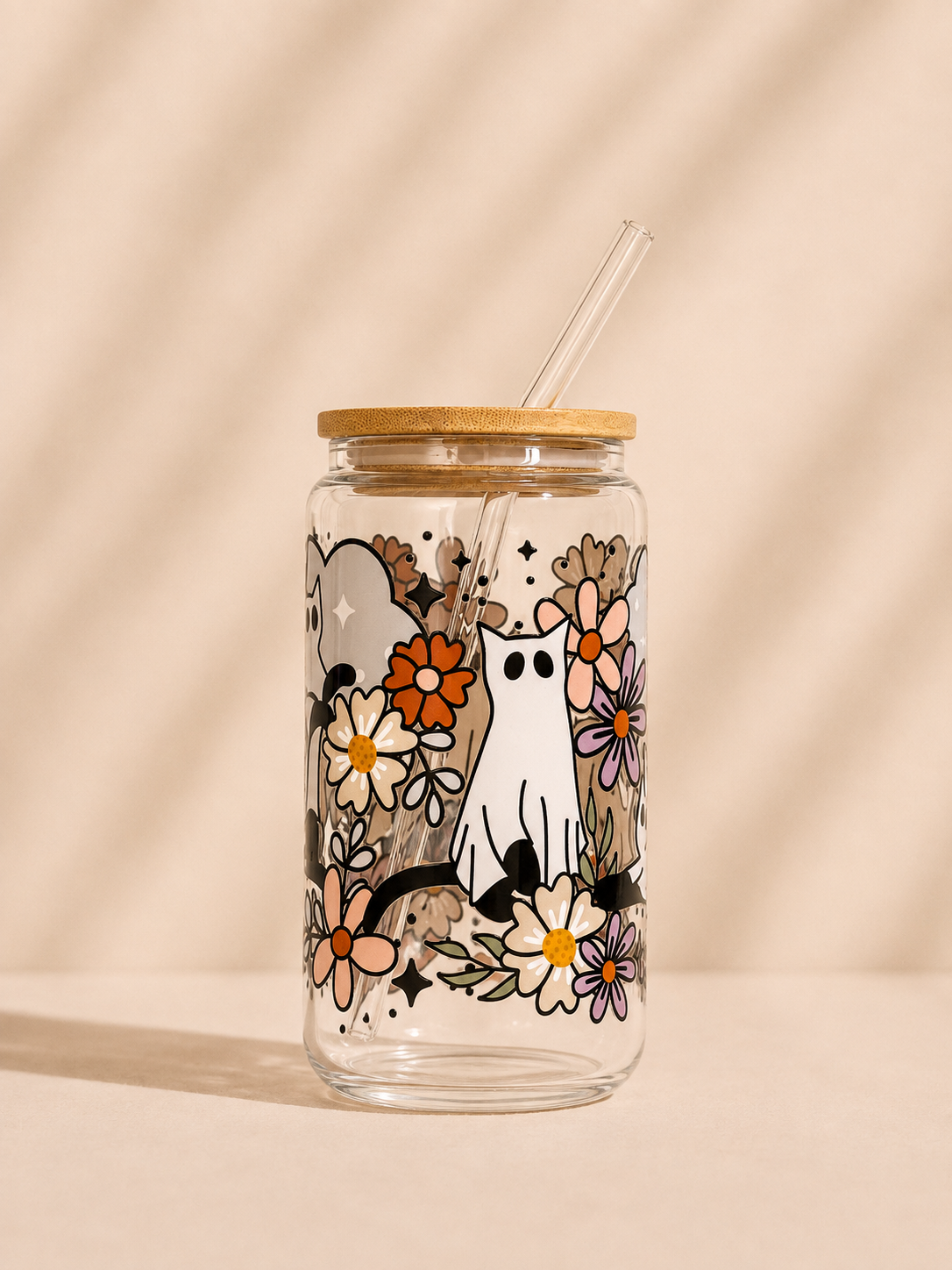Floral Cat Ghosts Halloween