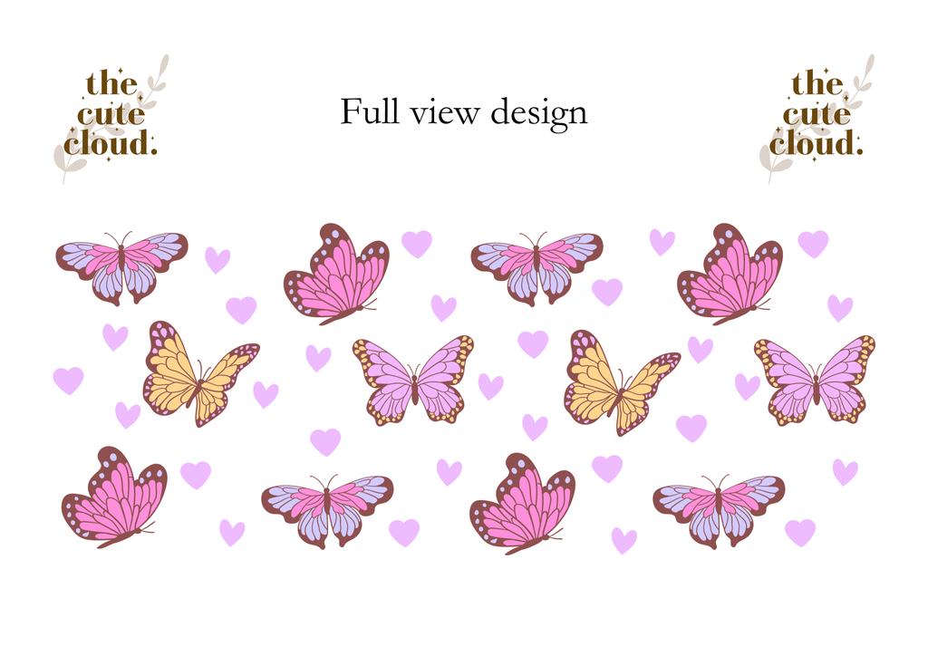 Beauty Butterflies Double Sided Glass Tumbler + Lid & Straw 5