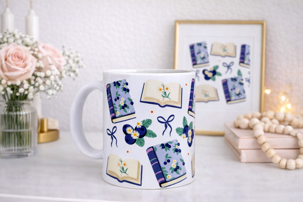 Blueberry Books Ceramic Mug Dishwasher/Microwave Safe