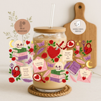 Dark Romance Book Club Double Sides Glass Cup + Lid & Straw 6