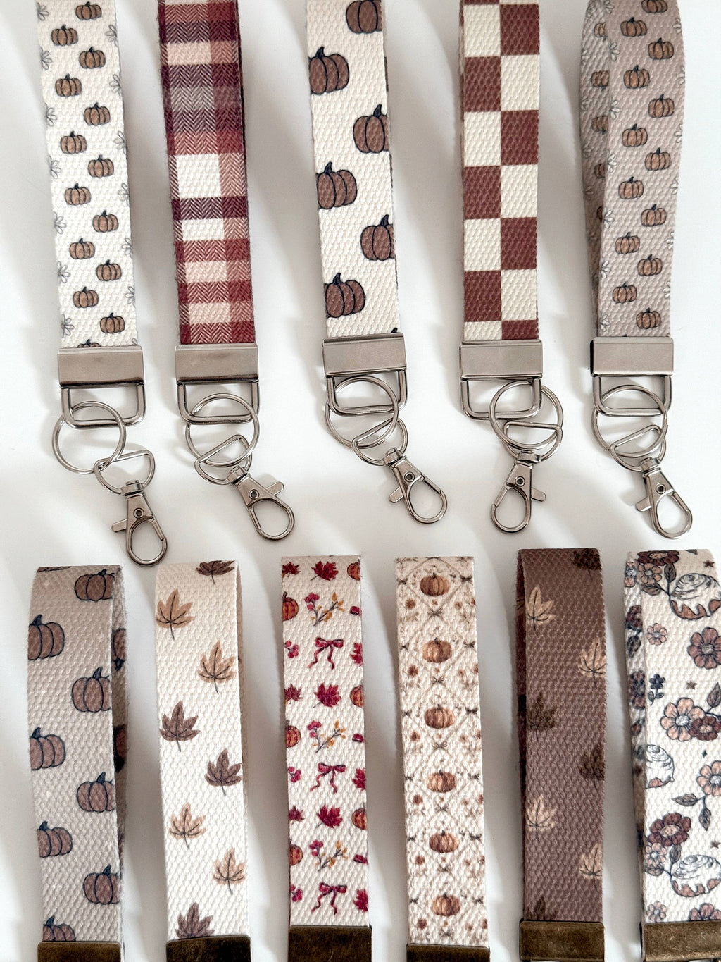 Fall Canvas Wrist Lanyards Autumn Handmade Accesories 4
