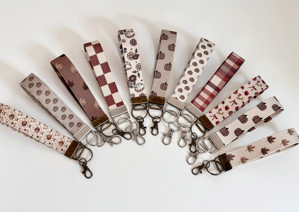Fall Canvas Wrist Lanyards Autumn Handmade Accesories 7