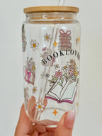 Booklover Glass Tumbler double side print – 4-Piece Set 9