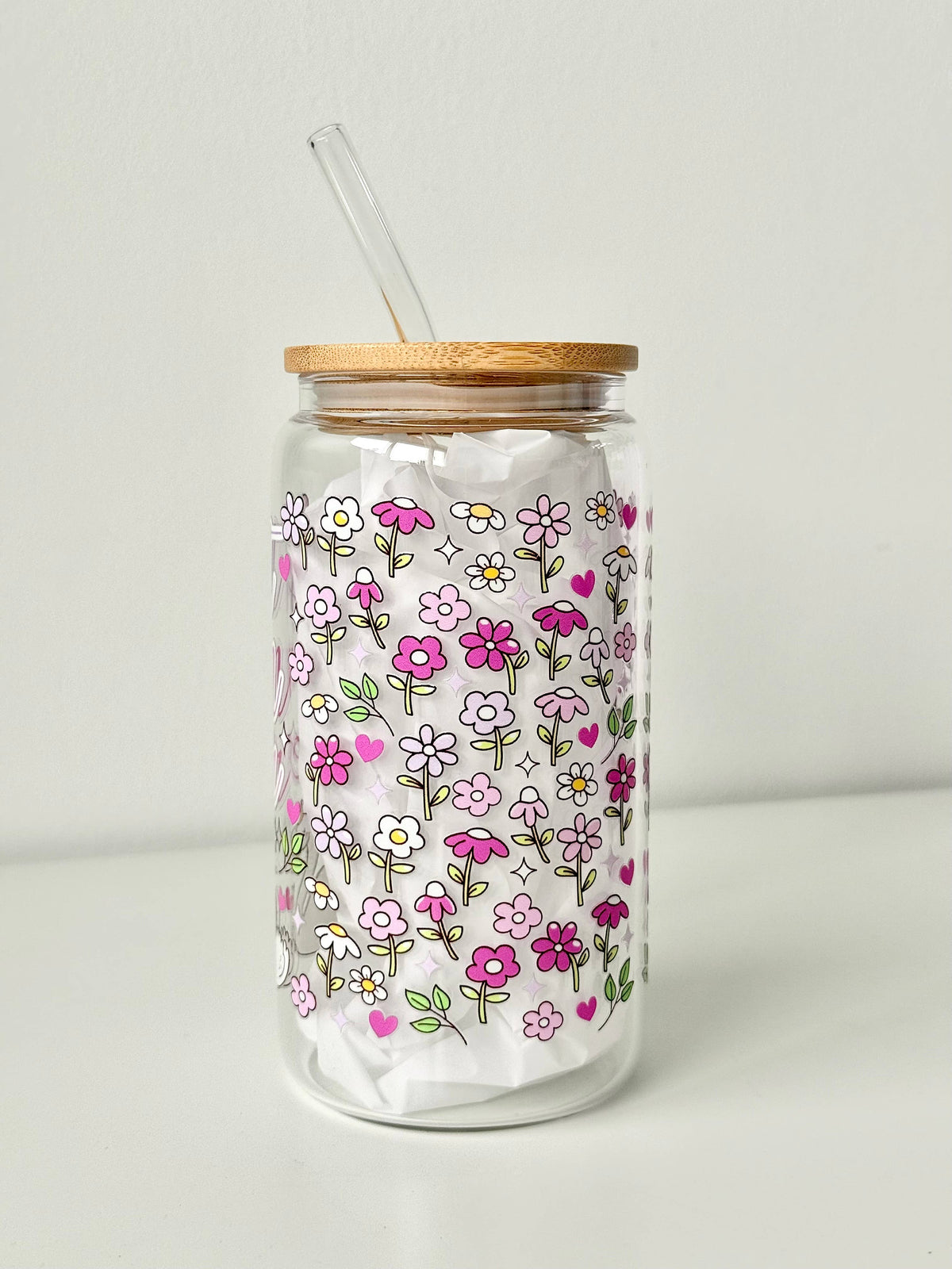 Best Mom Ever Double Sided Glass Tumbler with Lid and Straw 5