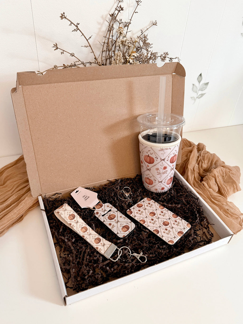 Fall Gift Box Matching Pumpkin Accessories Set Autumn Season