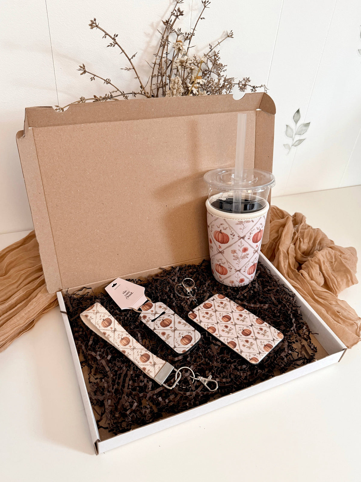 Fall Gift Box Matching Pumpkin Accessories Set Autumn Season