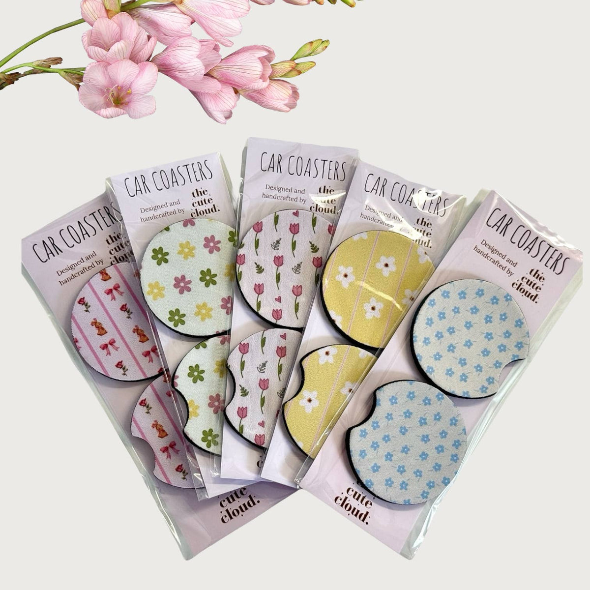 Car Coasters Colorful 12 different patterns 2pieces neoprene 2