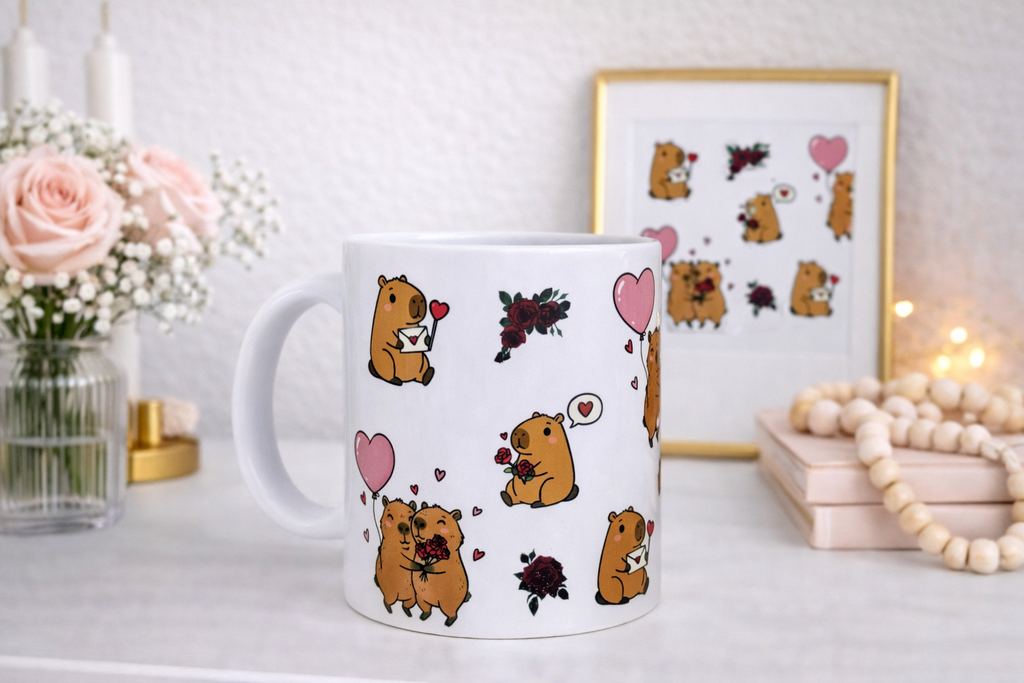 Capybara Love Ceramic Mug Dishwasher/Microwave Safe