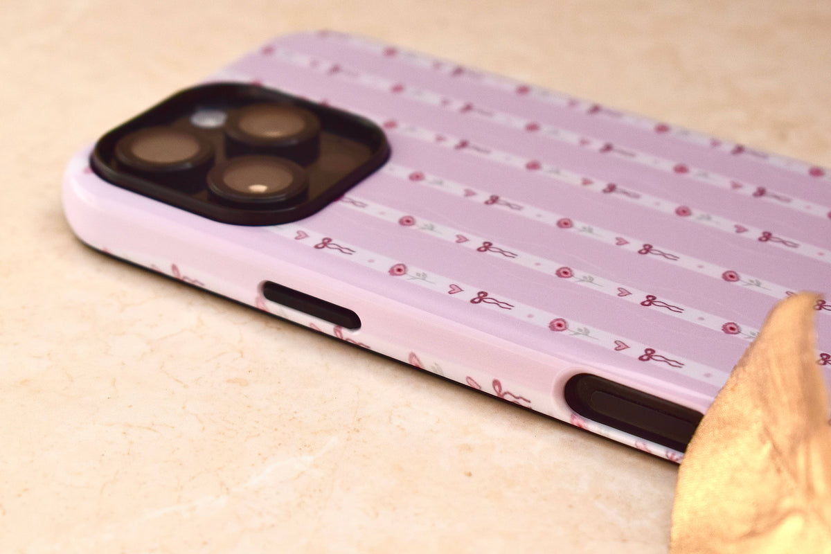 Hard Phone Case Roses & Bows Pattern Double Layer Resistant 5