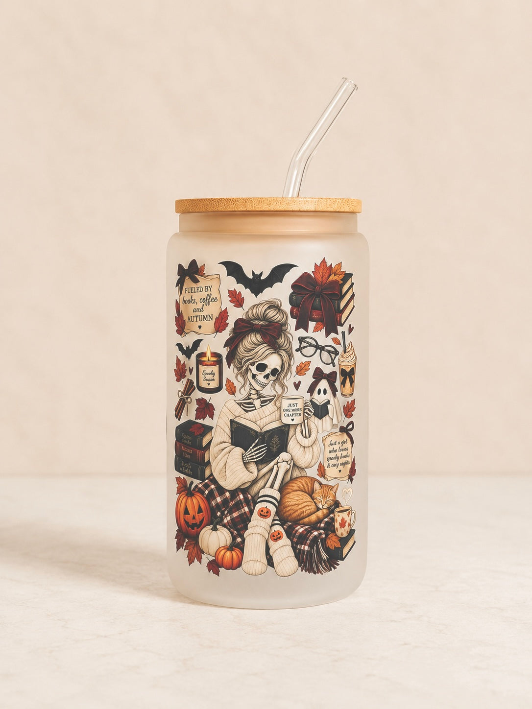 Autumn Bookish Skeleton 2 options