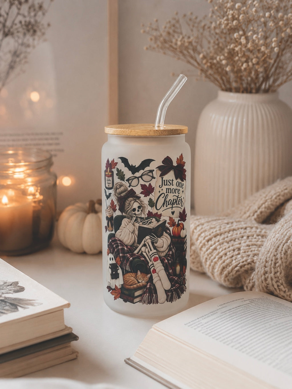 Autumn Bookish Skeleton 2 options