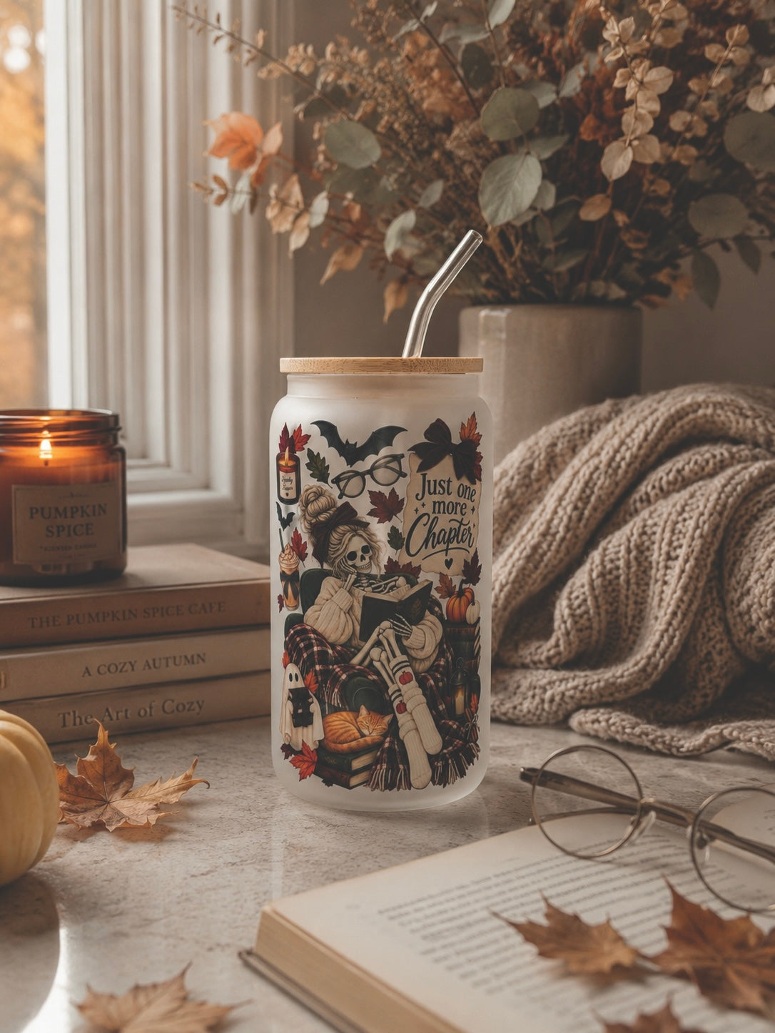 Autumn Bookish Skeleton 2 options