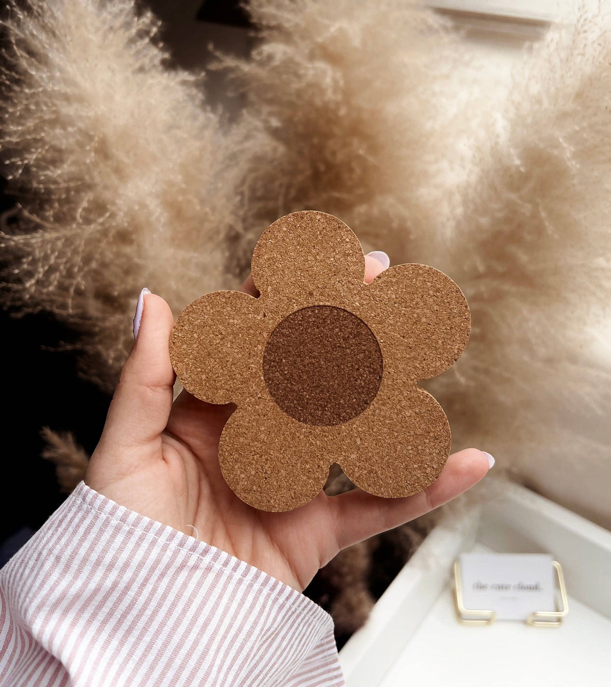Daisy Cork Coaster – Floral Drinkware Accessory, Heat Resist 5