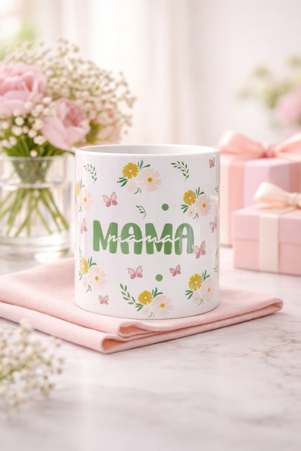 MAMA Green Ceramic Mug Dishwasher/Microwave Safe 325ml