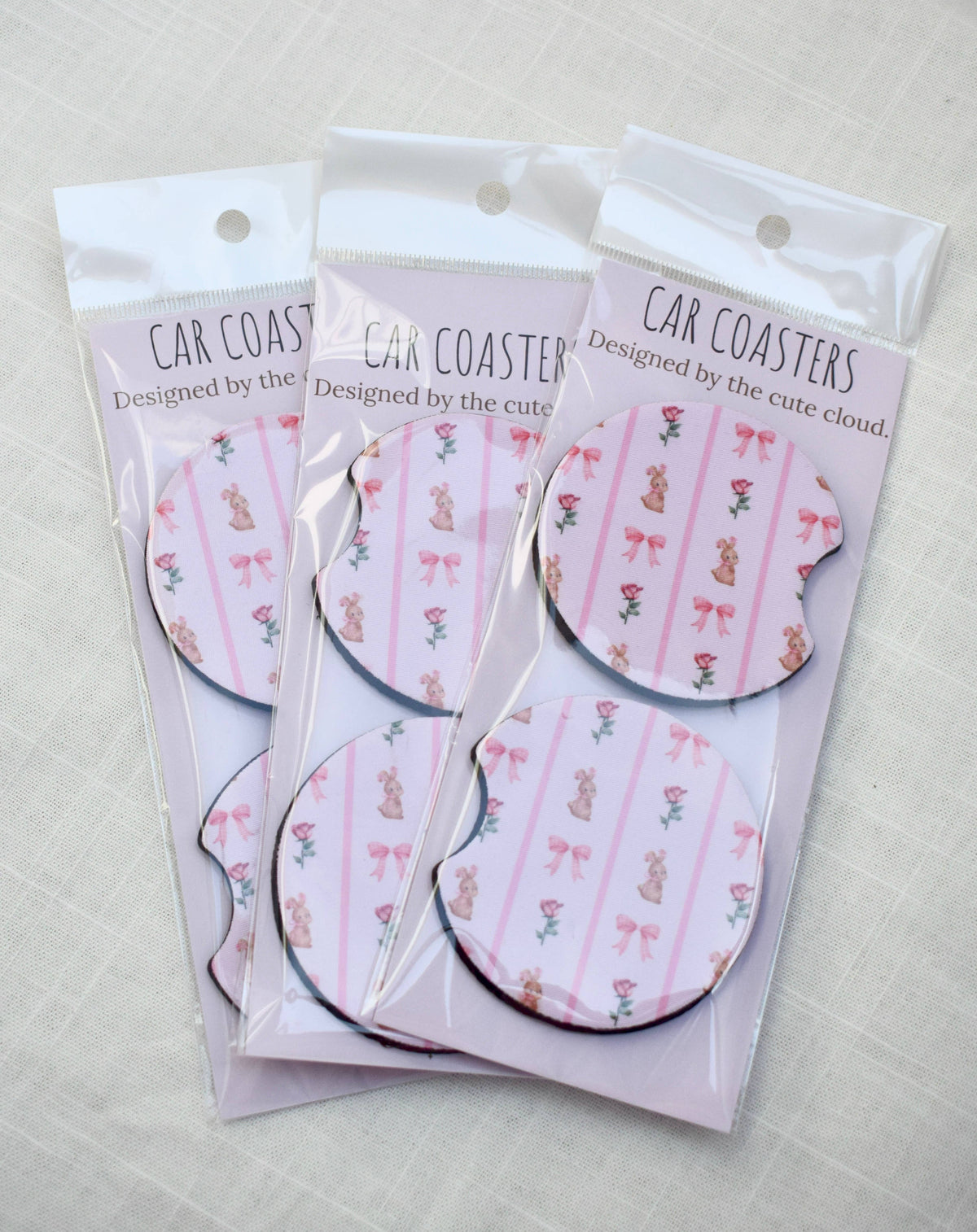 Car Coasters Colorful 12 different patterns 2pieces neoprene 6