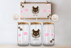 Elegant Cat Glass Tumbler with Bamboo Lid & Glass Straw 3