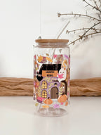 Haunted Books Ghost Glass Tumbler Double Sided + Lid & Straw 3
