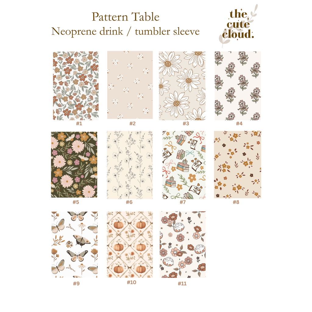 Tumbler Sleeves / Glass Cup, Take Away drinks / 11 Patterns 16