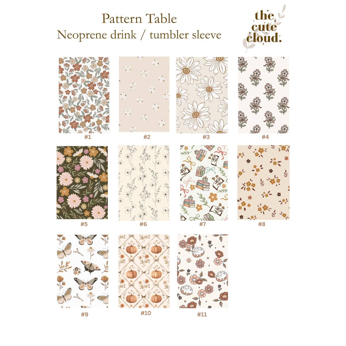 Tumbler Sleeves / Glass Cup, Take Away drinks / 11 Patterns 16