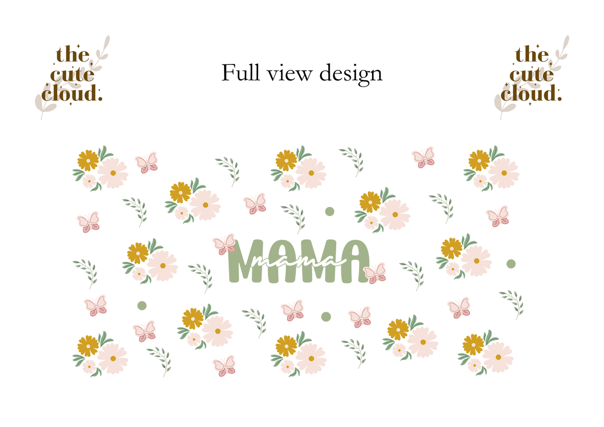 MAMA Green Double Sided Glass Tumbler + Bamboo Lid & Straw 2