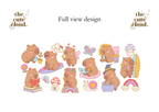 Fairy Capybaras Double Sided Glass Tumbler + Lid & Straw 5